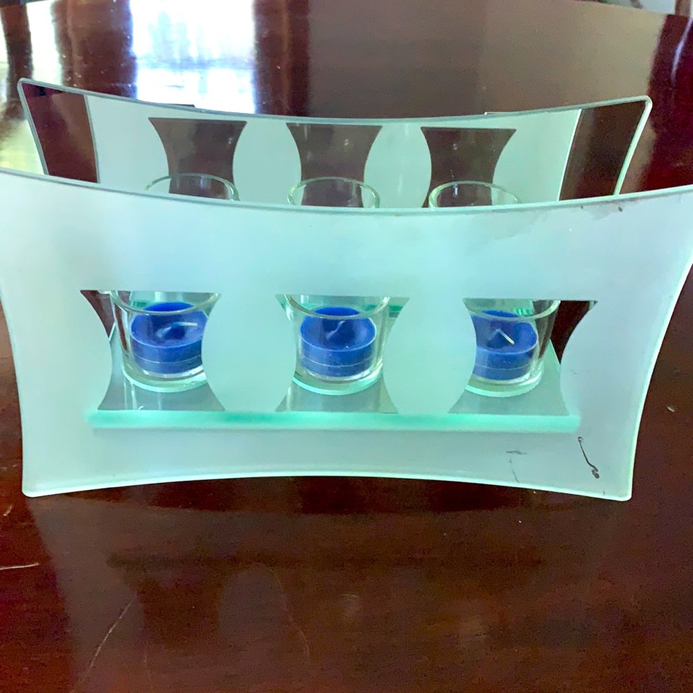 PartyLite candle trio mirrored holder